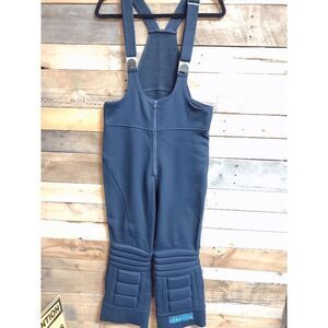 Ellesse Padded Blue Suspenders Snow Ski Overalls Bib US J40 P34 Made in Italy